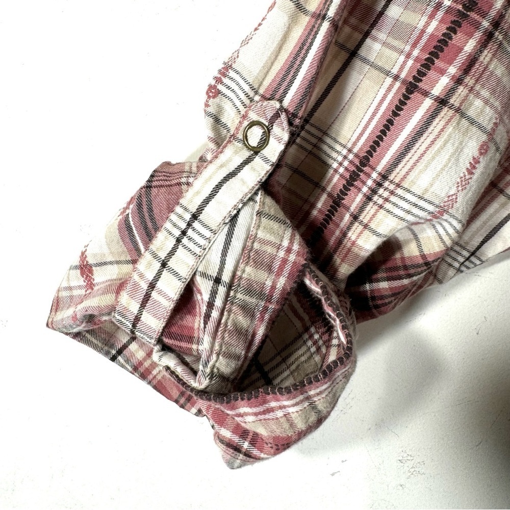 Style & Co Plaid Snap Front Western Shirt Embroidered - Picture 7 of 10